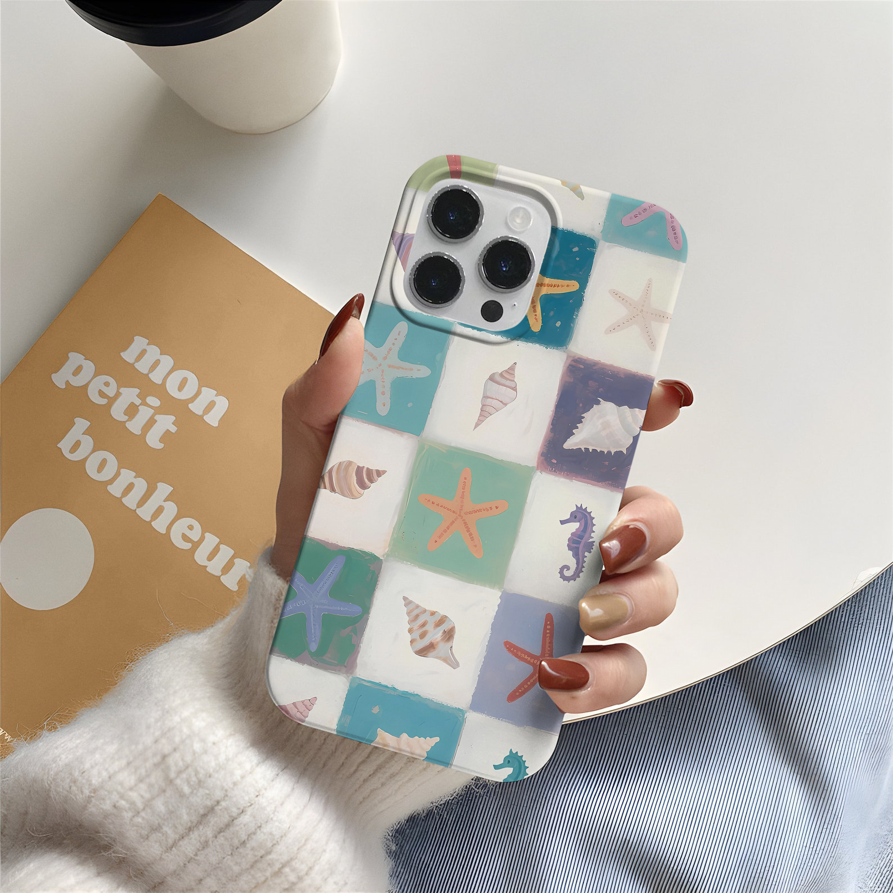 Pastel Deniz Kabukları ve Deniz Yıldızları Telefon Kılıfı