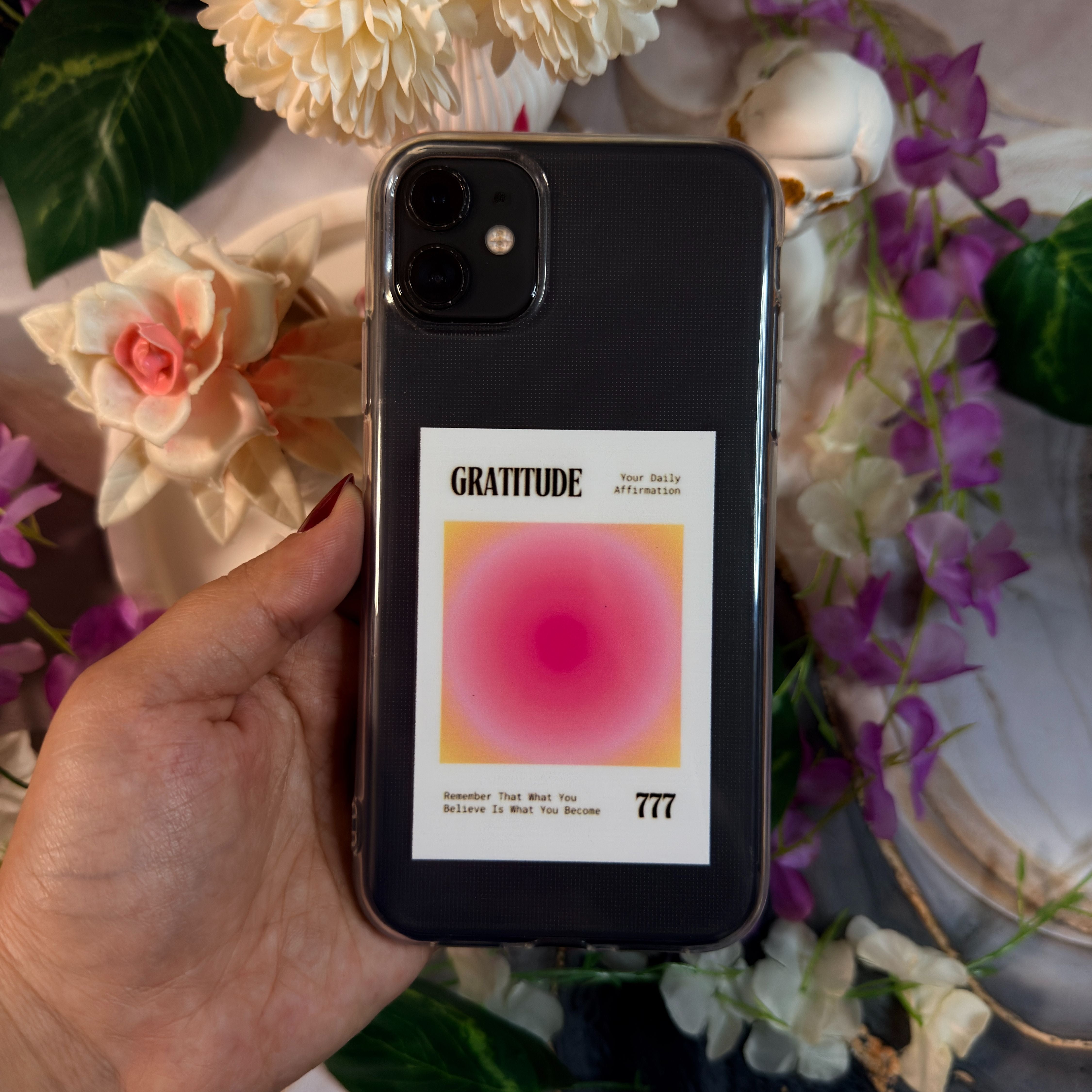 Gratitude 777 Premium Şeffaf Telefon Kılıfı