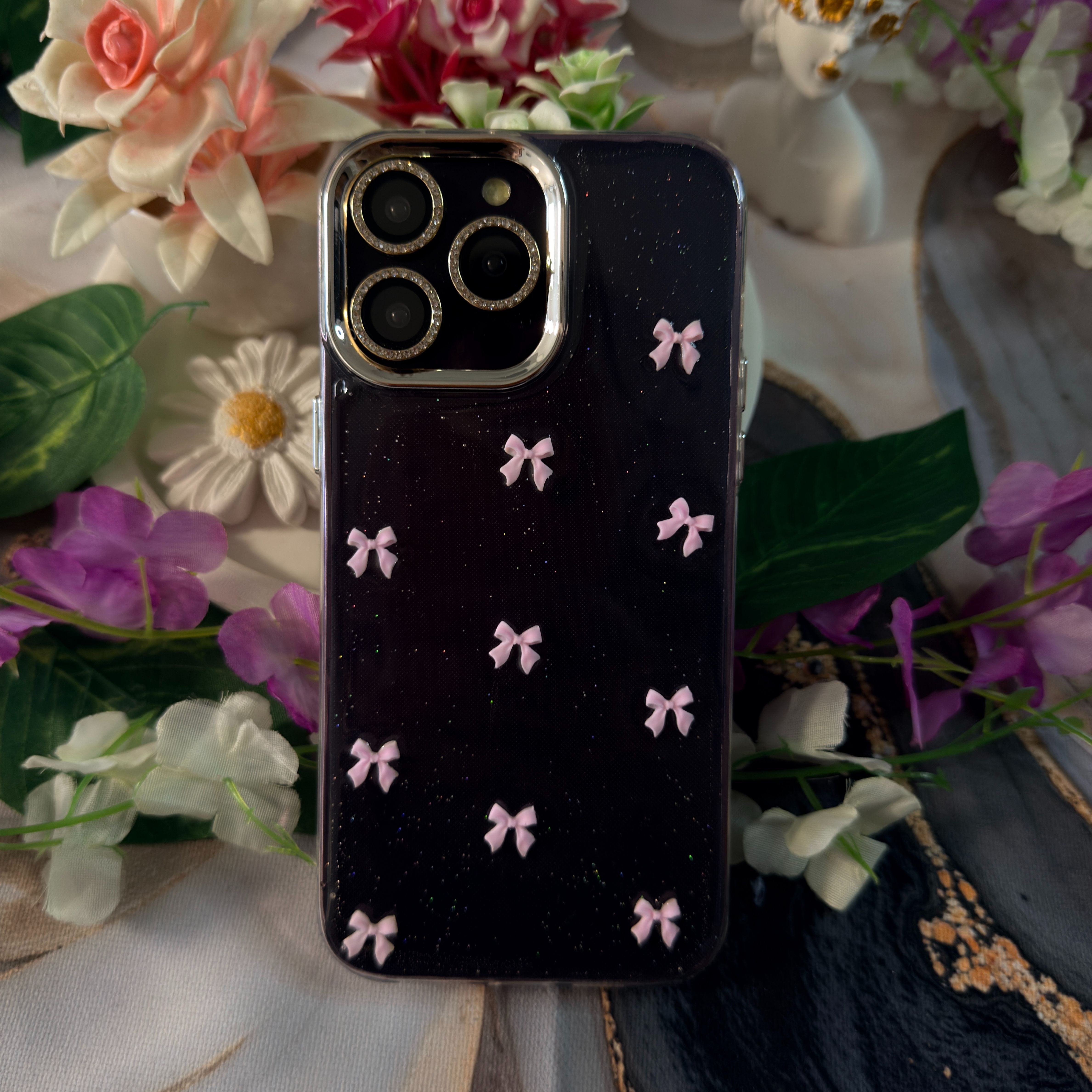 Simli Fiyonk Şeffaf Premium Telefon Kılıfı